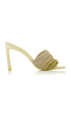 Jonathan Simkhai Lena Multi-strap Crystal Mules In Lime