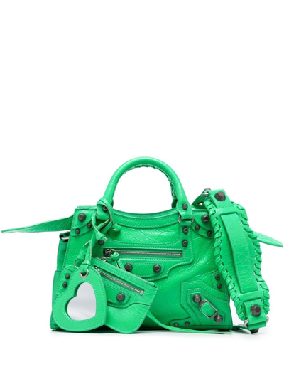 Balenciaga Neo Cagole Xs号皮革托特包 In Vivid Green