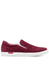 Scarosso Gabriella Woven Suede Sneakers In Pink