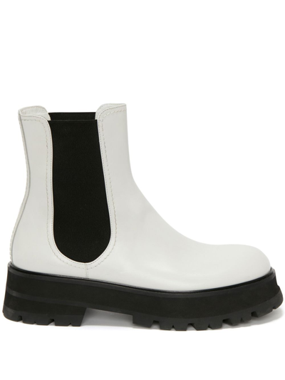 Alexander Mcqueen Chunky-sole Leather Boots In White