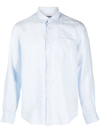 Vilebrequin Caroubis Long Sleeve Button Front Shirt In Blue