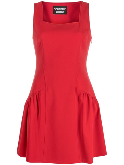 Boutique Moschino Mini Flounce Dress In Red