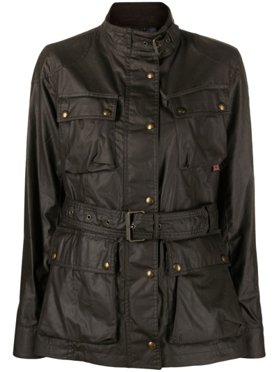 Belstaff Fieldmaster Waxed Cotton-canvas Jacket In Faded Olive