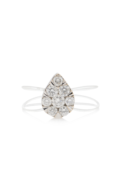 Persée Women's The Floatting Pear Nylon 18k White Gold Diamond Ring