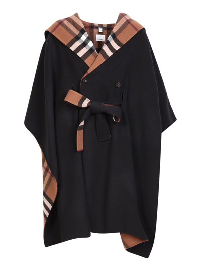 Burberry Reversible Cape With Iconic Check Motif. Innovative And ...