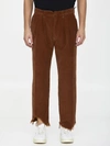 INCOTEX RED X FACETASM COGNAC VELVET TROUSERS