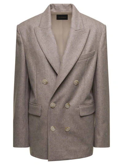 The Andamane Harmony Double Breasted Jacket Wool And Cashmere In Beige