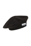 Ganni Ribbed Logo Beanie Featuring Textured Design