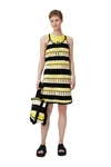Ganni Crochet Cover Up Slip Dress Golden Kiwi Xl