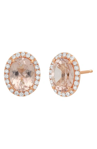 Bony Levy Morganite Stud Earrings In 18k Rose Gold