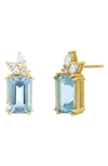 Bony Levy Aquamarine & Diamond Stud Earrings In 18k Yellow Gold