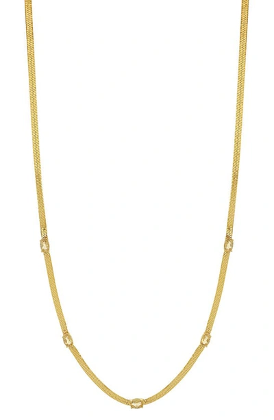 Bony Levy Gemstone Herringbone Chain Necklace In 18k Yellow Gold - Citrin