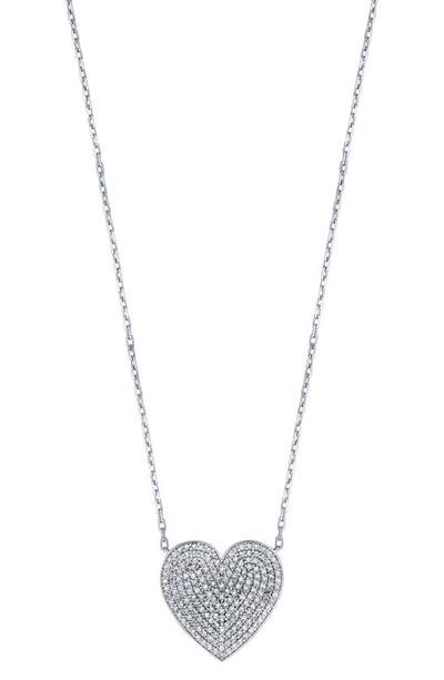 Bony Levy Pavé Diamond Heart Pendant Necklace In 18k White Gold