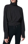 Sweaty Betty Melody Fleece Pullover Sweatshirt In Black