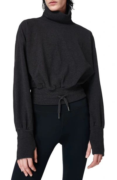 Sweaty Betty Melody Fleece Pullover Sweatshirt In Black