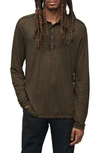 JOHN VARVATOS MARTY BURNOUT LONG SLEEVE POLO