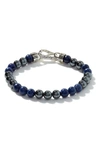 John Hardy Sterling Silver Classic Chain Sodalite & Hematite Beaded Bracelet In Grey