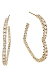 Lana Graduated Diamond Heart Hoop Earrings In Yellow Gold