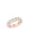 Hautecarat Lab Created Diamond Eternity Ring In 18k Rose Gold