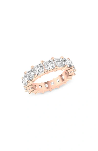 Hautecarat Lab Created Diamond Eternity Ring In 18k Rose Gold