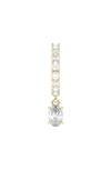Hautecarat Lab Created Diamond Drop Huggie Hoop Earrings In 18k Yellow Gold