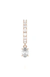 Hautecarat Lab Created Diamond Drop Huggie Hoop Earrings In 18k Rose Gold