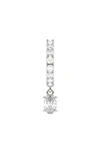 Hautecarat Lab Created Diamond Drop Huggie Hoop Earrings In 18k White Gold