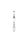Hautecarat Lab Created Diamond Drop Huggie Hoop Earrings In 18k White Gold