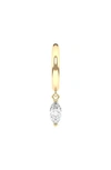 Hautecarat Lab Created Diamond Drop Huggie Hoop Earrings In 18k Yellow Gold