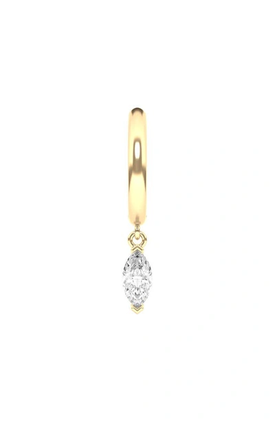 Hautecarat Lab Created Diamond Drop Huggie Hoop Earrings In 18k Yellow Gold