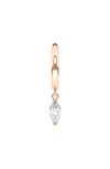 Hautecarat Lab Created Diamond Drop Huggie Hoop Earrings In 18k Rose Gold