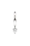 Hautecarat Lab Created Diamond Drop Huggie Hoop Earrings In 18k White Gold
