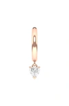 Hautecarat Lab Created Diamond Drop Huggie Hoop Earrings In 18k Rose Gold