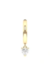 Hautecarat Lab Created Diamond Drop Huggie Hoop Earrings In 18k Yellow Gold