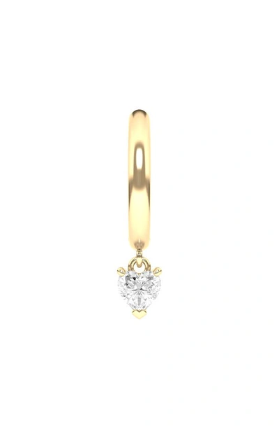 Hautecarat Lab Created Diamond Drop Huggie Hoop Earrings In 18k Yellow Gold