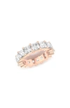 Hautecarat Lab Created Diamond Eternity Ring In 18k Rose Gold