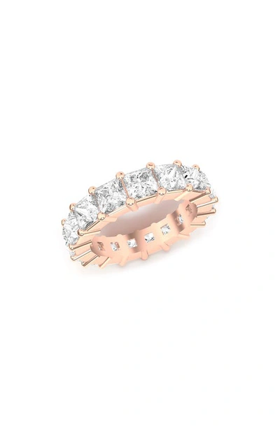 Hautecarat Lab Created Diamond Eternity Ring In 18k Rose Gold