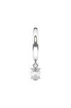 Hautecarat Lab Created Diamond Drop Huggie Hoop Earrings In 18k White Gold