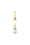 Hautecarat Lab Created Diamond Drop Huggie Hoop Earrings In 18k Yellow Gold