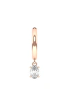 Hautecarat Lab Created Diamond Drop Huggie Hoop Earrings In 18k Rose Gold