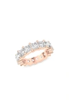 Hautecarat Lab Created Diamond Eternity Ring In 18k Rose Gold