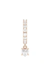 Hautecarat Lab Created Diamond Drop Huggie Hoop Earrings In 18k Rose Gold