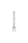 Hautecarat Lab Created Diamond Drop Huggie Hoop Earrings In 18k White Gold