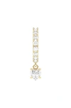 Hautecarat Lab Created Diamond Drop Huggie Hoop Earrings In 18k Yellow Gold