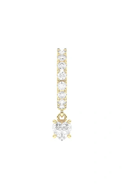 Hautecarat Lab Created Diamond Drop Huggie Hoop Earrings In 18k Yellow Gold