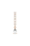 Hautecarat Lab Created Diamond Drop Huggie Hoop Earrings In 18k Rose Gold