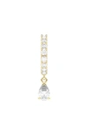 Hautecarat Lab Created Diamond Drop Huggie Hoop Earrings In 18k Yellow Gold
