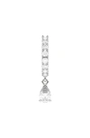 Hautecarat Lab Created Diamond Drop Huggie Hoop Earrings In 18k White Gold