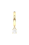 Hautecarat Lab Created Diamond Drop Huggie Hoop Earrings In 18k Yellow Gold