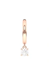 Hautecarat Lab Created Diamond Drop Huggie Hoop Earrings In 18k Rose Gold
